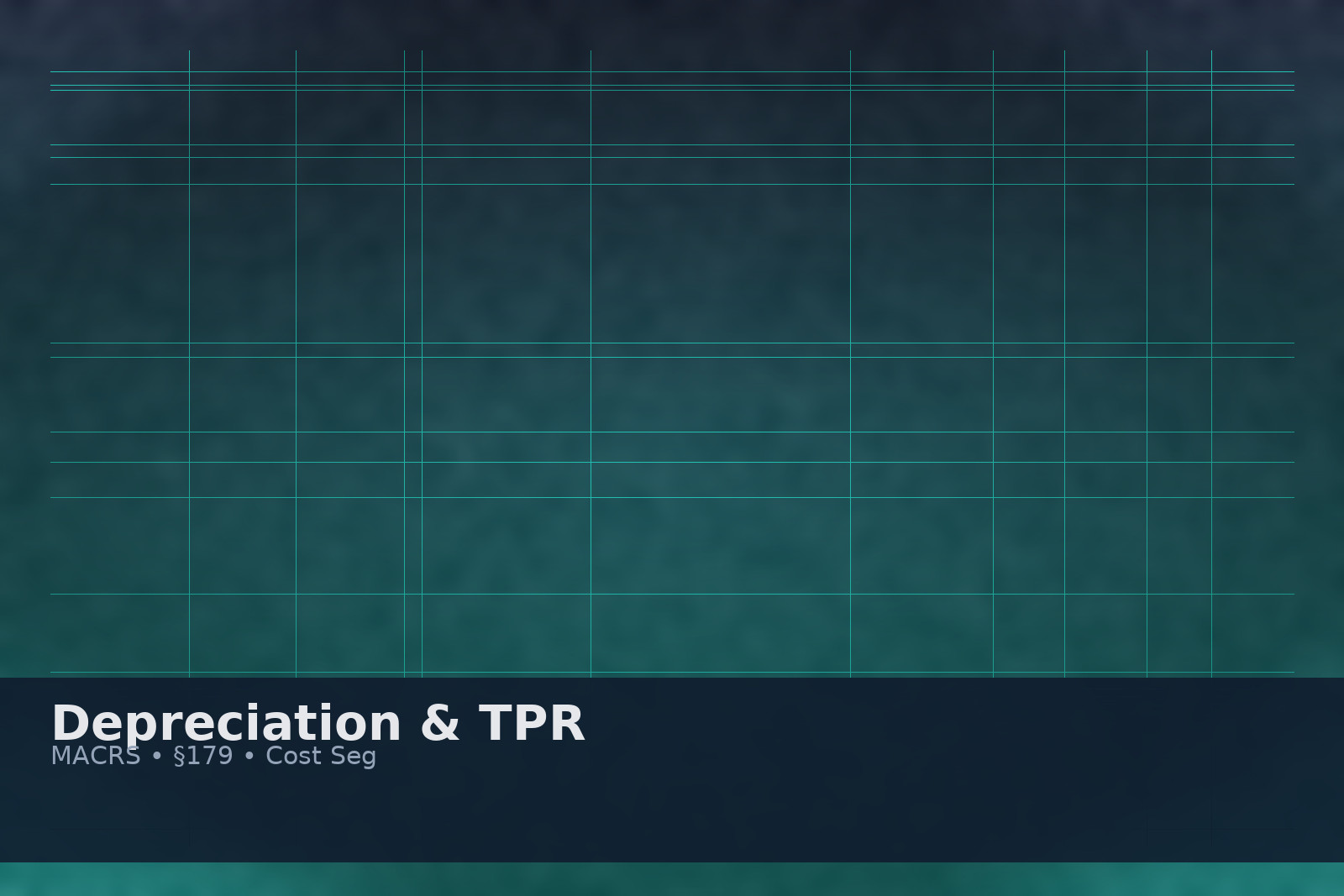 Abstract photo-style banner for depreciation and TPR